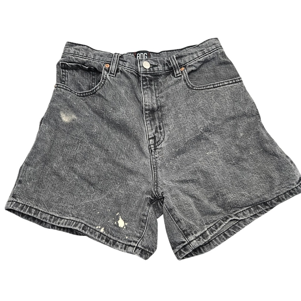 BDG Denim Shorts Womens 28 Black Mom High Rise Acid Wash Grunge Urban Outfiters